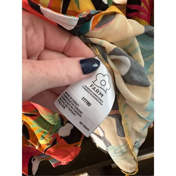 Anthropologie Farm Rio Rainforest Wrap Blouse Toucans Tropical Birds Size Small - Picture 8 of 10